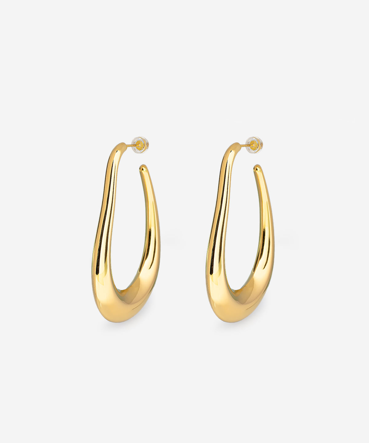 Large Droplet Hoop earrings gold