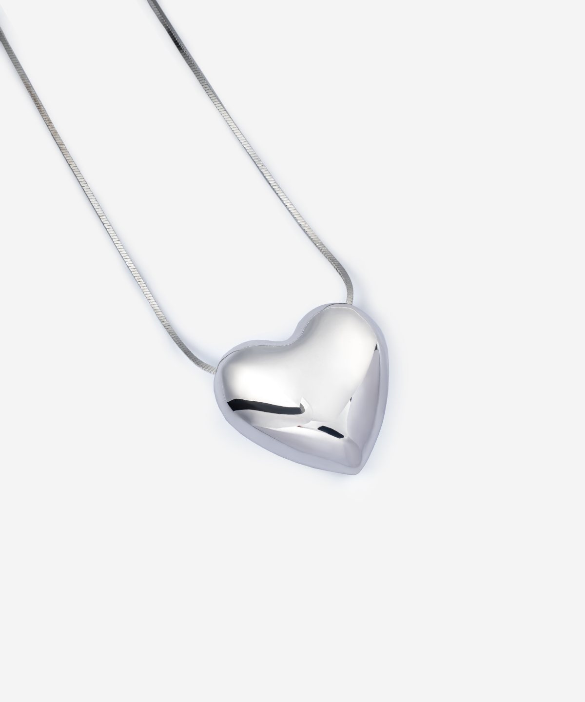 Big heart silver  necklace