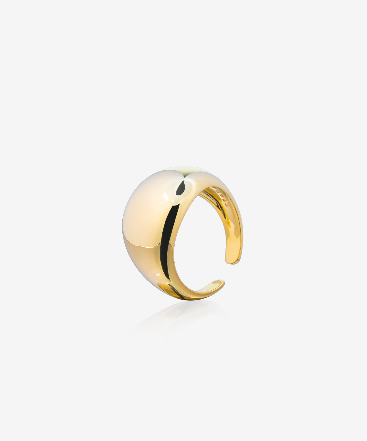Dome gold-plated round ring