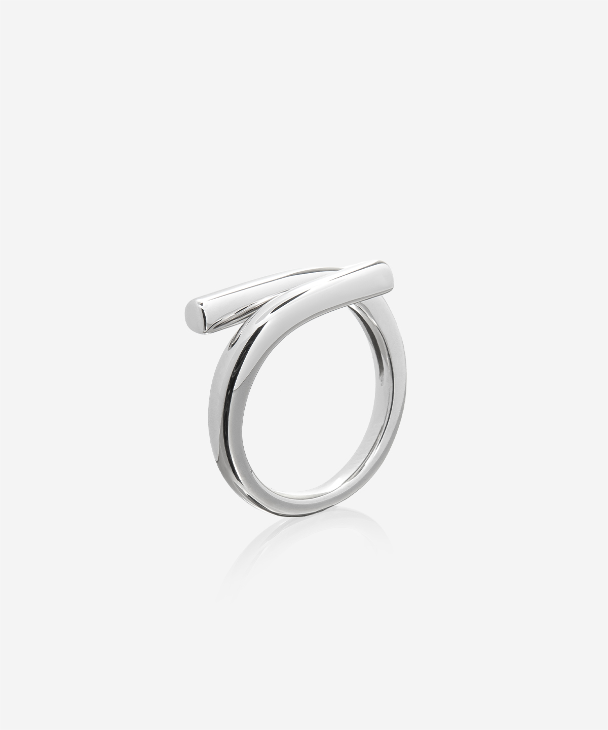Knot round ring silver